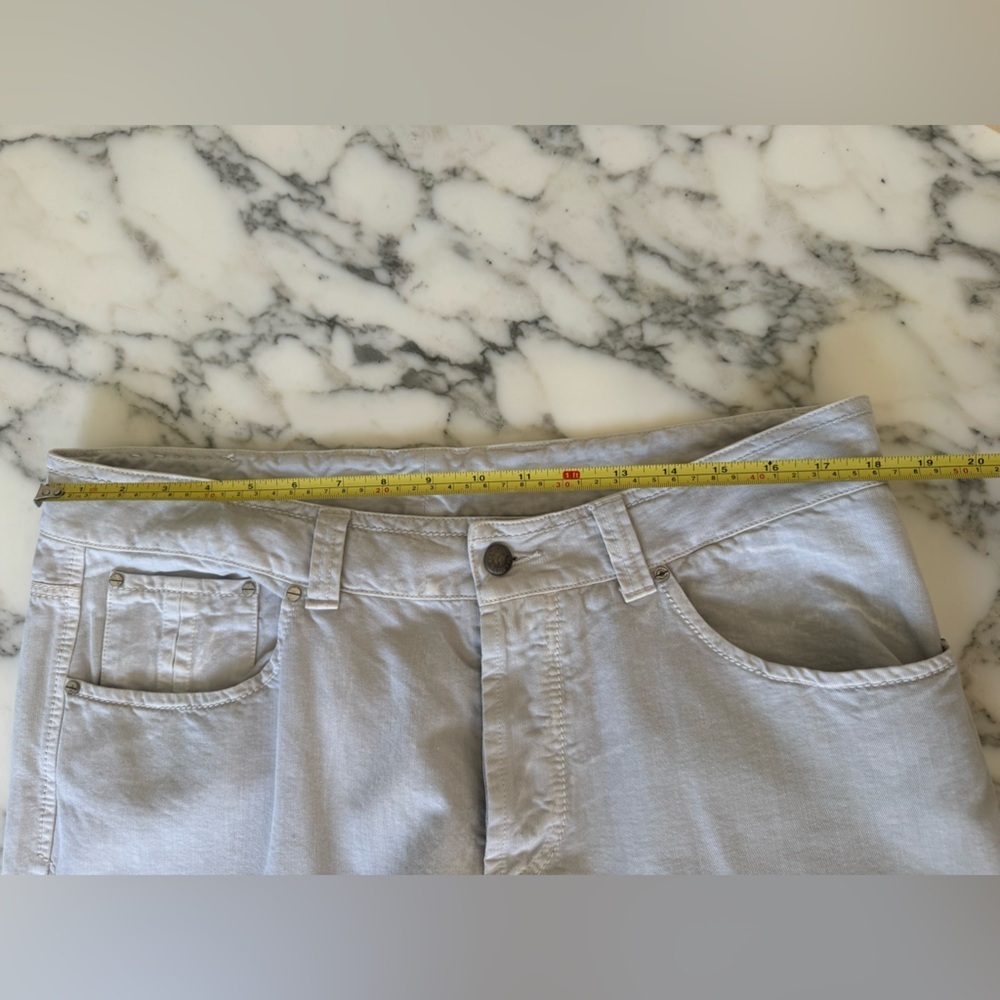 NWT ERMANNO SCERVINO Grey Jeans Cool Leather and Metal brand tag on back IT54 - Picture 4 of 12